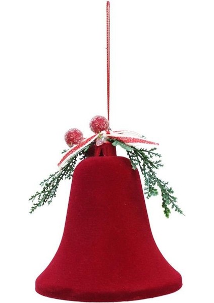 Yılbaşı Ağaç Süsü Kadife Çan Dekoratif Süsleme Aksesuarı Bordo 12 cm fiyatları