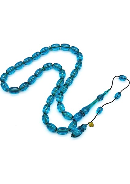 Usta Işi Petrol Mavisi Sıkma Ateş Kehribar Tesbih