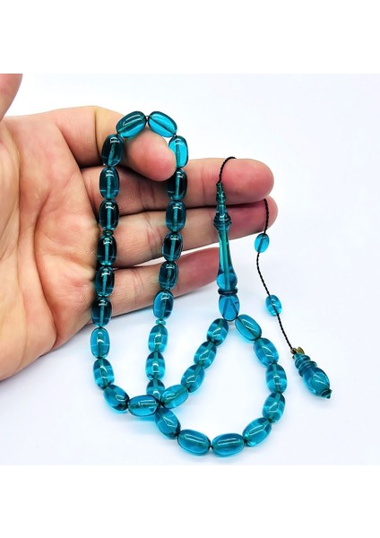 Usta Işi Petrol Mavisi Sıkma Ateş Kehribar Tesbih fiyatları