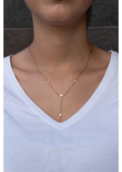 Çelik Yıldız Figürlü Kadın Kolye fırsatları