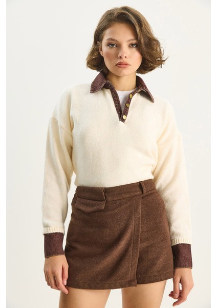 Kadın Kaşe Mini Şort Etek fiyatları