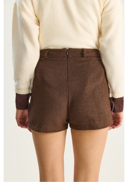 Kadın Kaşe Mini Şort Etek