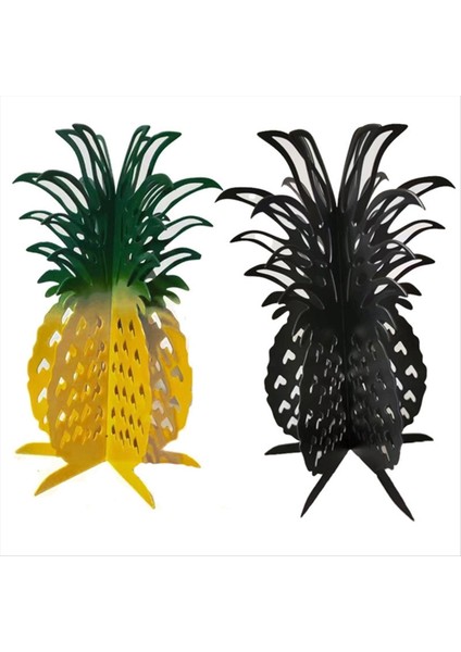 Reklam Öğeleri Metal Ananas Süsleri Yapay Meyve Heykelcik Masası Masa Merkezi Ev Dekor Sarı ve Siyah (Yurt Dışından)