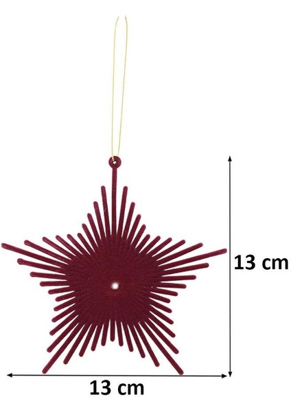 Yılbaşı Ağaç Süsü Kadife Yıldız Dekoratif Süs Bordo 13 cm fiyatları