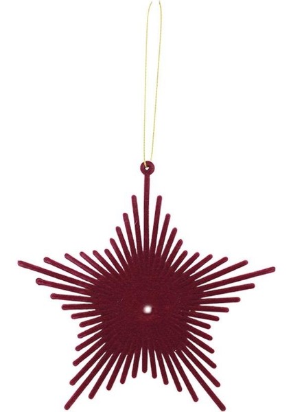 Yılbaşı Ağaç Süsü Kadife Yıldız Dekoratif Süs Bordo 13 cm modelleri