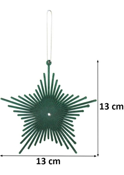 Yılbaşı Ağaç Süsü Kadife Yıldız Dekoratif Süs Yeşil 13 cm fiyatları