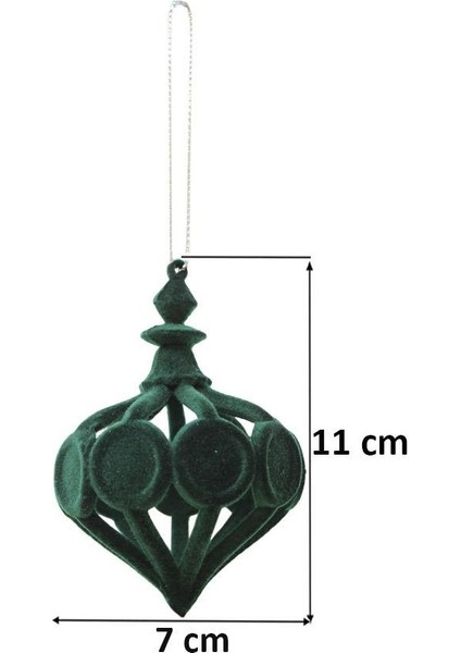 Yılbaşı Ağaç Süsü Kadife Damla Form Dekoratif Asılabilir Süs Yeşil 11 cm modelleri