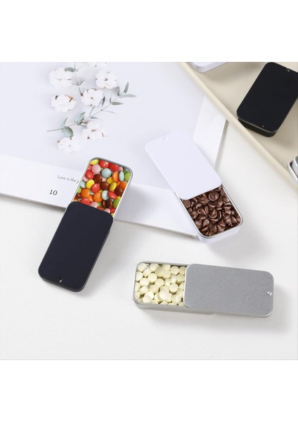 15 Pc Slayt Üst Teneke Kaplar Mini Metal Kalay Kutu Konteynerleri Küçük Öğeler Için Kapaklı Saklama Kutuları (Siyah Beyaz Gümüş) (Yurt Dışından) fırsatları