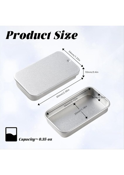 15 Pc Slayt Üst Teneke Kaplar Mini Metal Kalay Kutu Konteynerleri Küçük Öğeler Için Kapaklı Saklama Kutuları (Siyah Beyaz Gümüş) (Yurt Dışından) indirimleri