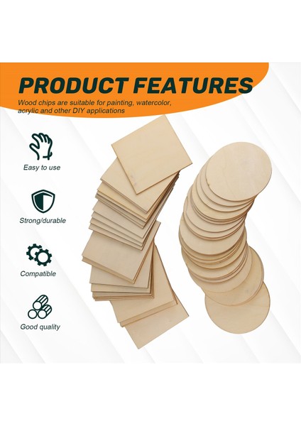 50PCS Ahşap Dilimler 4X4INCH Bitmemiş Ahşap Parçalar Diy Coaster Sanatları Için Kare ve Yuvarlak Ahşap Boyama El Sanatları (Yurt Dışından) indirimleri