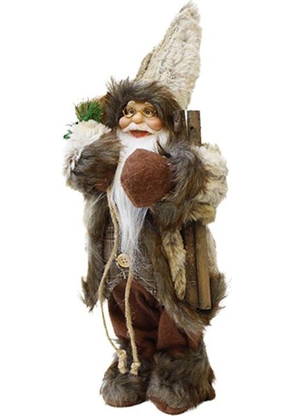 Yılbaşı Dekoru Çuvallı Rustik Noel Baba Figürlü Süsleme Aksesuarı Kahverengi 30 cm fiyatları