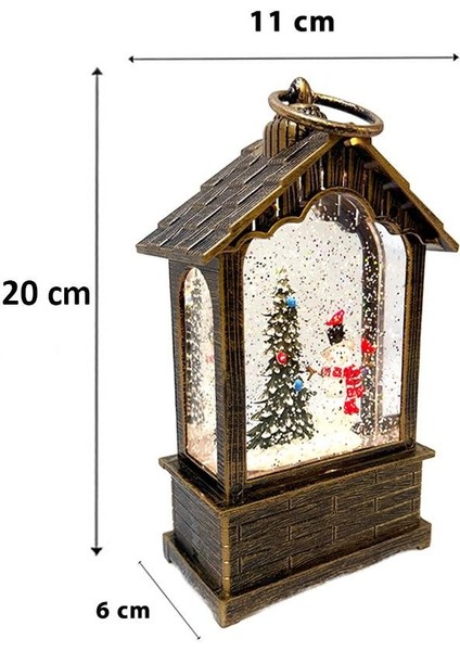 Yılbaşı Kardan Adam Hediyelik Kar Küresi Fener Tasarımlı (Işıklı & Müzikli) 20 cm fiyatları