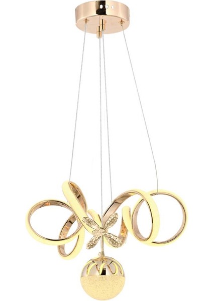 9168-1 Gold Kristal Taşlı LED Avize fiyatları