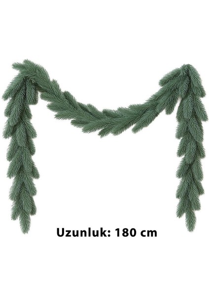 Yılbaşı Dekoru Çam Dalı Garland – Kapı Duvar ve Masa Süsü Yeşil 180 cm modelleri