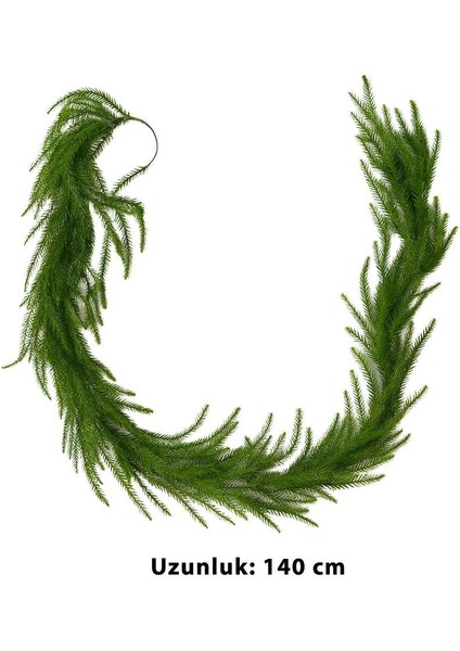 Yılbaşı Dekoru Ince Çam Dalı Garland – Kapı Duvar ve Masa Süsü Yeşil 140 cm fırsatları