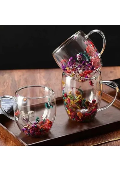 350 ml Büyük Cidarlı Çiçekli Bardak 1 Adet ROYALEKS-1384