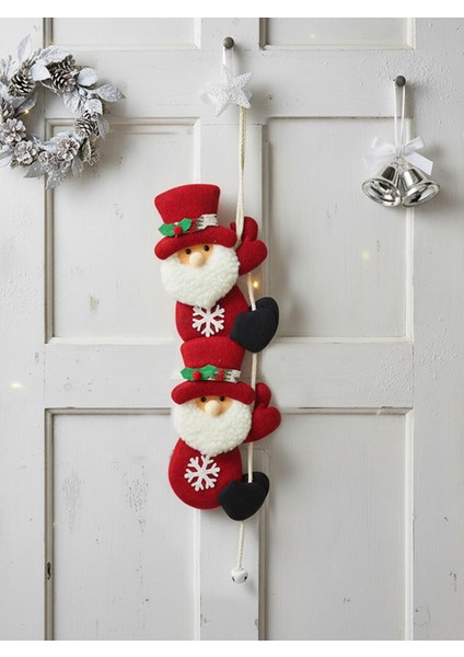 Yılbaşı Dekor Süsü Ipe Tırmanan Noel Baba Asılabilir Dekoratif Süs 56 cm