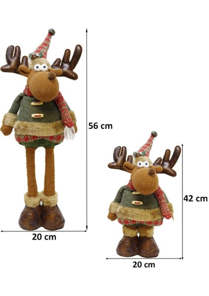 Yılbaşı Dekor Süsü Dekoratif Uzayan Peluş Geyik 56 - 42 Cm modelleri