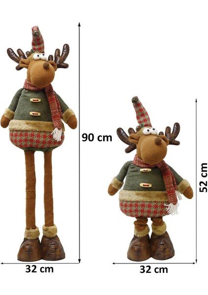Yılbaşı Dekor Süsü Dekoratif Uzayan Peluş Geyik 52 - 90 Cm modelleri