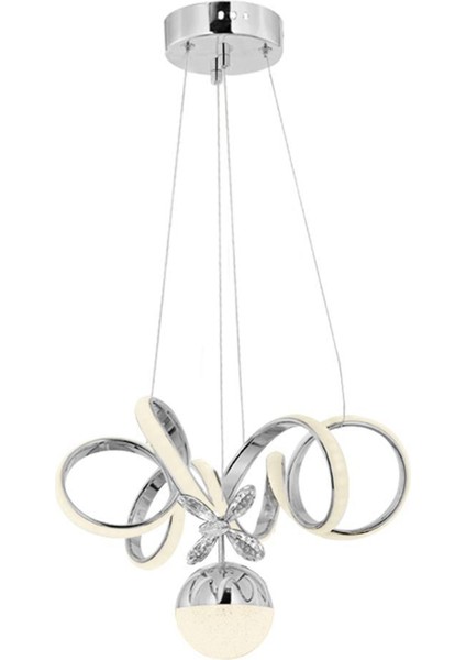 9168-1 Krom Kristal Taşlı LED Avize fiyatları