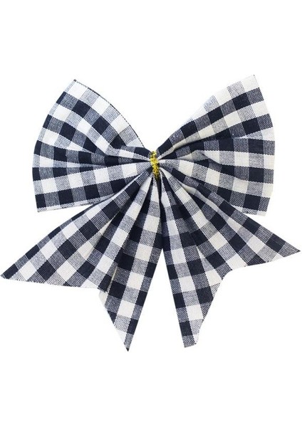 Yılbaşı Ağaç Süsü Fiyonk Pötikare Desen Asmalı Dekor Süsü Siyah Beyaz 13 cm modelleri