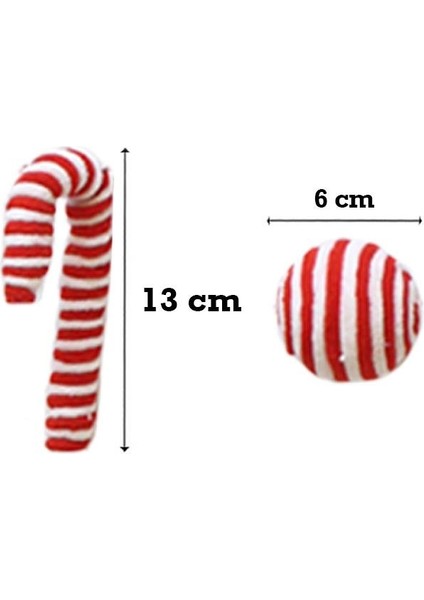 Yılbaşı Dekor Süsleri Baston Şeker Top Figürlü Garland Kırmızı Beyaz 180 cm modelleri