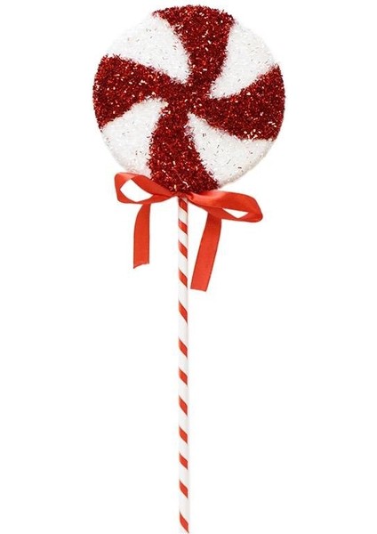 Yılbaşı Ağaç Süsü Dekoratif Simli Lolipop Şeker 45 cm fiyatları