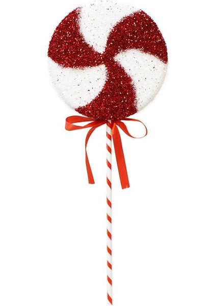 Yılbaşı Ağaç Süsü Dekoratif Simli Lolipop Şeker 55 cm fiyatları