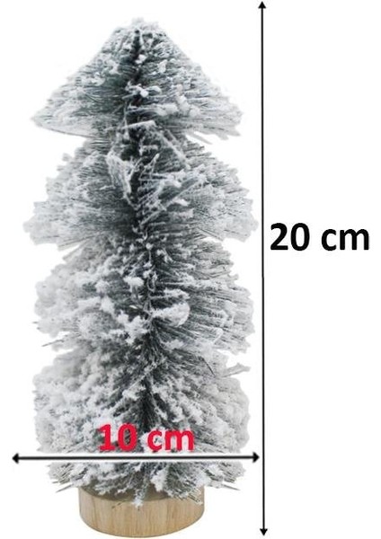 Mini Yılbaşı Ağacı Kar Kaplı Fırça Dallı Dekoratif Çam Ağacı 20 cm modelleri