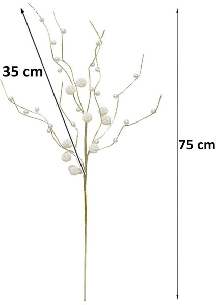 Yılbaşı Dekoru Inci Top Detaylı Dekoratif Dal Süsü 75 cm fiyatları