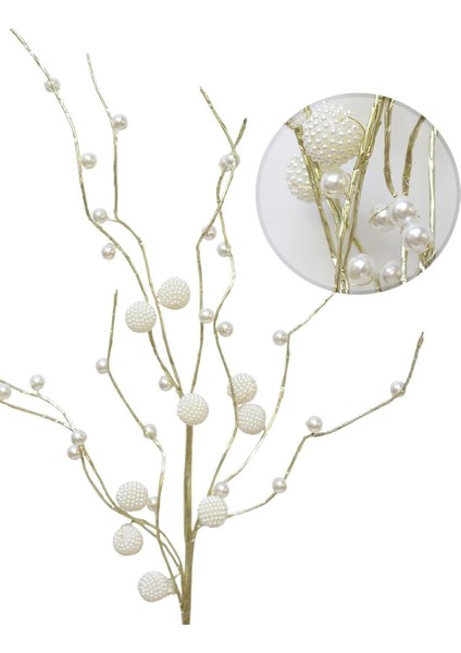 Yılbaşı Dekoru Inci Top Detaylı Dekoratif Dal Süsü 75 cm modelleri