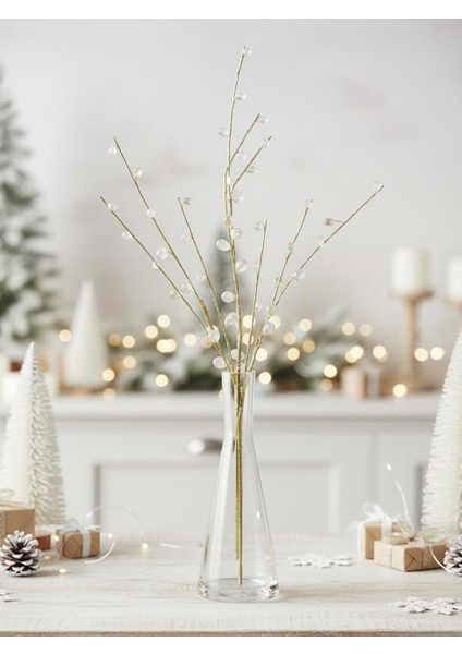 Yılbaşı Dekoru Kristal Boncuklu Altın Dekoratif Dal Süs 84 cm fiyatları