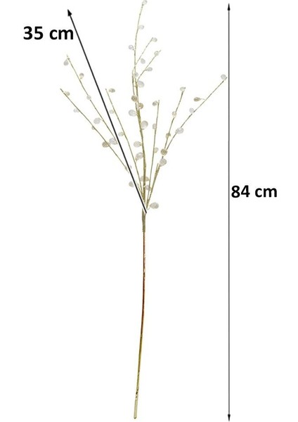 Yılbaşı Dekoru Kristal Boncuklu Altın Dekoratif Dal Süs 84 cm modelleri