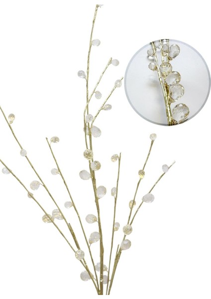 Yılbaşı Dekoru Kristal Boncuklu Altın Dekoratif Dal Süs 84 cm fırsatları