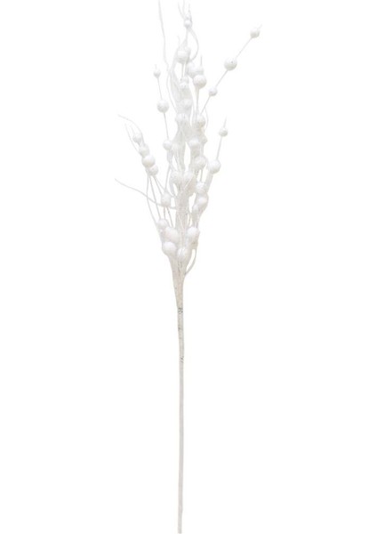 Yılbaşı Dekoru Tüylü Simli Dekoratif Süs Dalı Beyaz 75 cm fiyatları