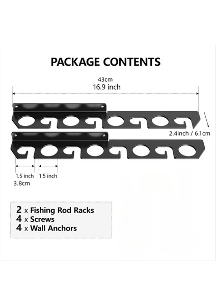 Duvara Monte Olta Çubuğu Tutucu Balıkçılık Direkleri Yatay Destek Rafı Duvar Tavan Depolama Rafı (Yurt Dışından) fiyatları