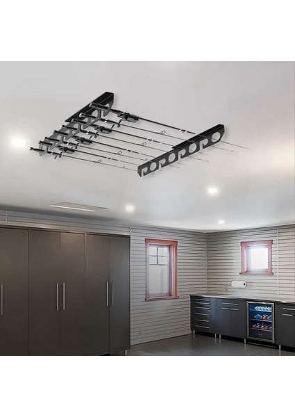 Duvara Monte Olta Çubuğu Tutucu Balıkçılık Direkleri Yatay Destek Rafı Duvar Tavan Depolama Rafı (Yurt Dışından) indirimleri