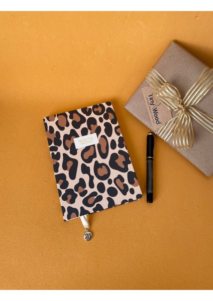 Leopar Desenli A5 Çizgili Defter – Sert Kapaklı 96 Yaprak