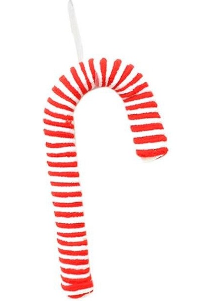 Yılbaşı Ağaç Süsü Kumaş Baston Şeker Figürlü Dekoratif Süs Kırmızı Beyaz 18 cm modelleri