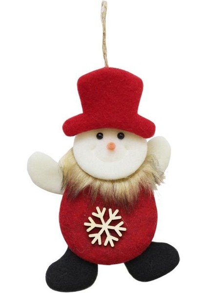 Yılbaşı Ağaç Süsü Şapkalı Kardan Adam Figürlü Asılabilir Keçe Dekoratif Süs 15 cm modelleri