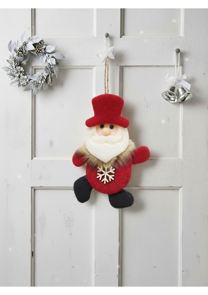 Yılbaşı Ağaç Süsü Noel Baba Figürlü Asılabilir Keçe Dekoratif Süs 16 cm