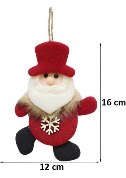 Yılbaşı Ağaç Süsü Noel Baba Figürlü Asılabilir Keçe Dekoratif Süs 16 cm modelleri