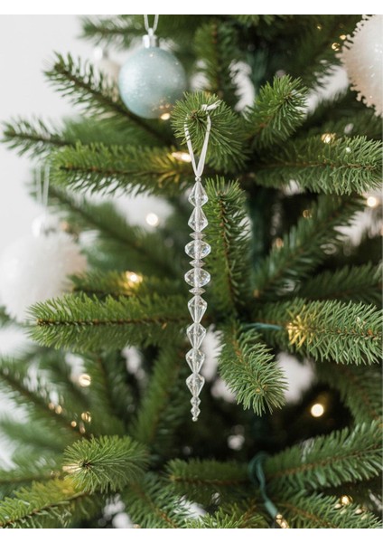 Yılbaşı Ağaç Süsü Lüks Prizma Kesim Kristal Boncuk Sarkıt Dekoratif Süs 24 cm
