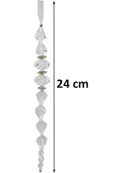 Yılbaşı Ağaç Süsü Lüks Prizma Kesim Kristal Boncuk Sarkıt Dekoratif Süs 24 cm fiyatları