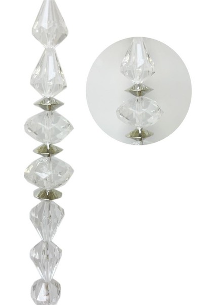 Yılbaşı Ağaç Süsü Lüks Prizma Kesim Kristal Boncuk Sarkıt Dekoratif Süs 24 cm modelleri