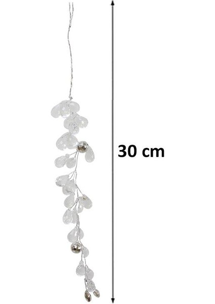 Yılbaşı Ağaç Süsü Lüks Kristal Damla Dal Salkım Dekoratif Süs 30 cm fiyatları