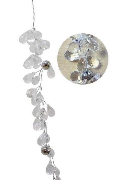 Yılbaşı Ağaç Süsü Lüks Kristal Damla Dal Salkım Dekoratif Süs 30 cm modelleri