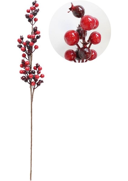 Yılbaşı Dekoru Kokina Berry Yapay Dal Kırmızı - Bordo 70 cm fiyatları