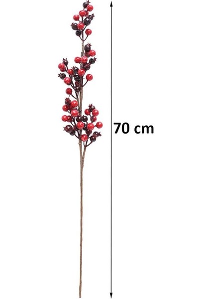 Yılbaşı Dekoru Kokina Berry Yapay Dal Kırmızı - Bordo 70 cm modelleri