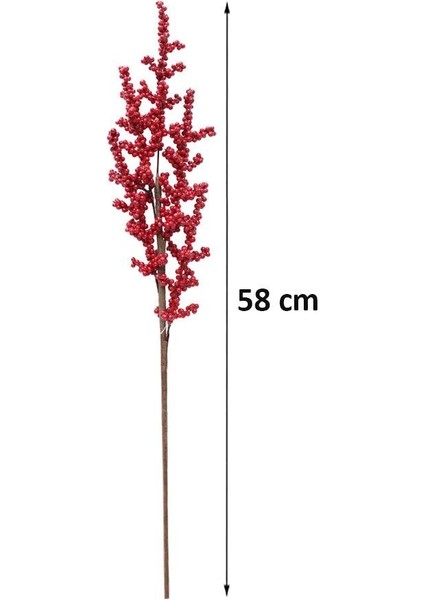 Yılbaşı Dekoru Minik Meyveli Kokina Berry Yapay Dal Kırmızı 58 Cm fiyatları